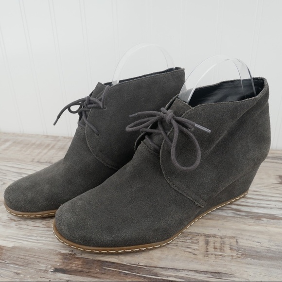 Franco Sarto wedge booties gray suede - Picture 3 of 9